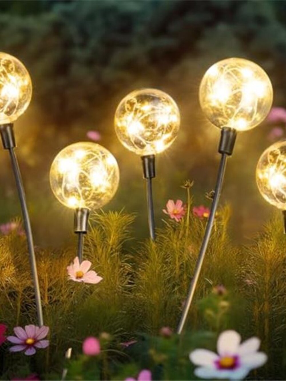Outdoor Solar Lights for Yard, 4 Packs 16LED, Solar Globe Lights Outdoor
